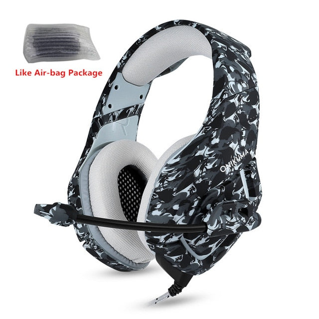 ONIKUMA K1 Camouflage PS4 Headset Bass Gaming Headphones Game Earphones Casque with Mic for PC Mobile Phone New Xbox One Tablet
