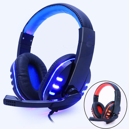 Gaming Headphone Headphones Headset Deep Bass Stereo With Mic Adjustable 3.5mm Wired led For computer Laptop Gamer Earphone