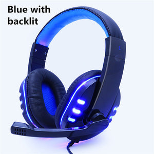 Gaming Headphone Headphones Headset Deep Bass Stereo With Mic Adjustable 3.5mm Wired led For computer Laptop Gamer Earphone