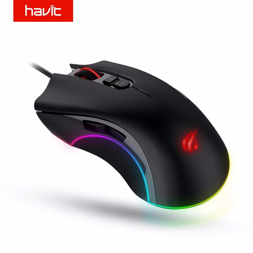 HAVIT Gaming Mouse 4000DPI Programmable 7 Buttons RGB Backlit USB Wired Optical Mouse Gamer for PC Computer Laptop HV-MS794