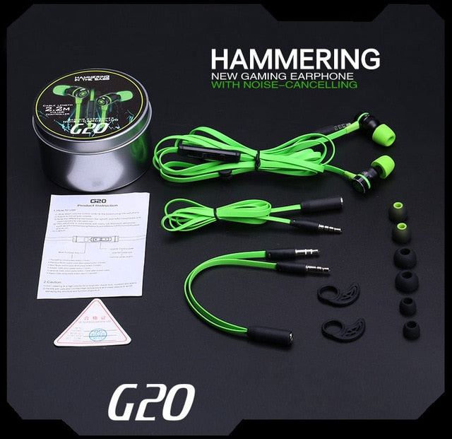 G20 hammerhead Stereo Bass Computer headphones with microphone Magnetic Gaming Headset Noise Cancelling Earphone for phone Sport