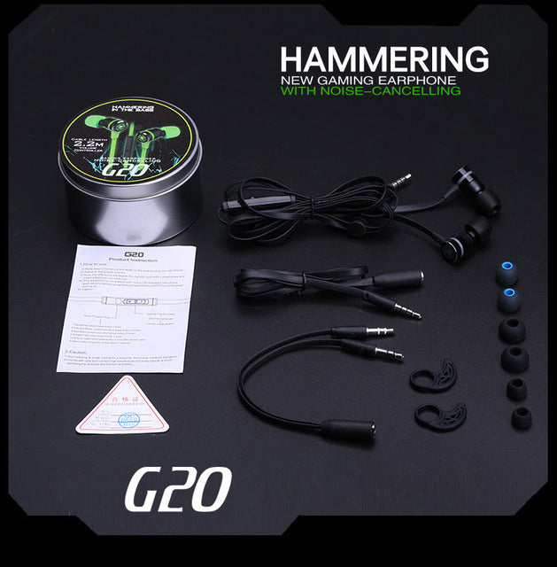 G20 hammerhead Stereo Bass Computer headphones with microphone Magnetic Gaming Headset Noise Cancelling Earphone for phone Sport