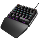 X902 7 Colors LED 35 keys Backlight Single Hand Professional Gaming Keyboard USB Wired Anti-Ghosting Keyboard For Game