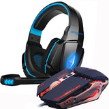 Gaming Headset Stereo Gamer Headphones with microphone Earphone +Gaming Mouse 4000 DPI Adjustable Gamer Mice Wired USB for PC