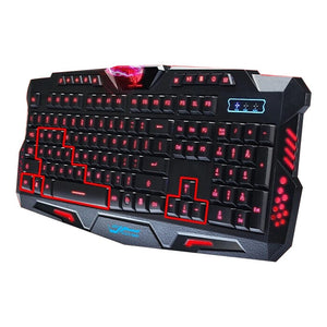 Wired Mechanical Sense Backlit Keyboard Tricolor luminescent Keyboard M200 Internet Cafe Computer Gaming Keyboard