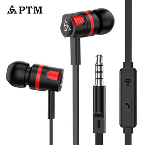 Original PTM XS1 Stereo Earphone Super Bass Headphones with microphone Gaming Headset for Mobile Phone